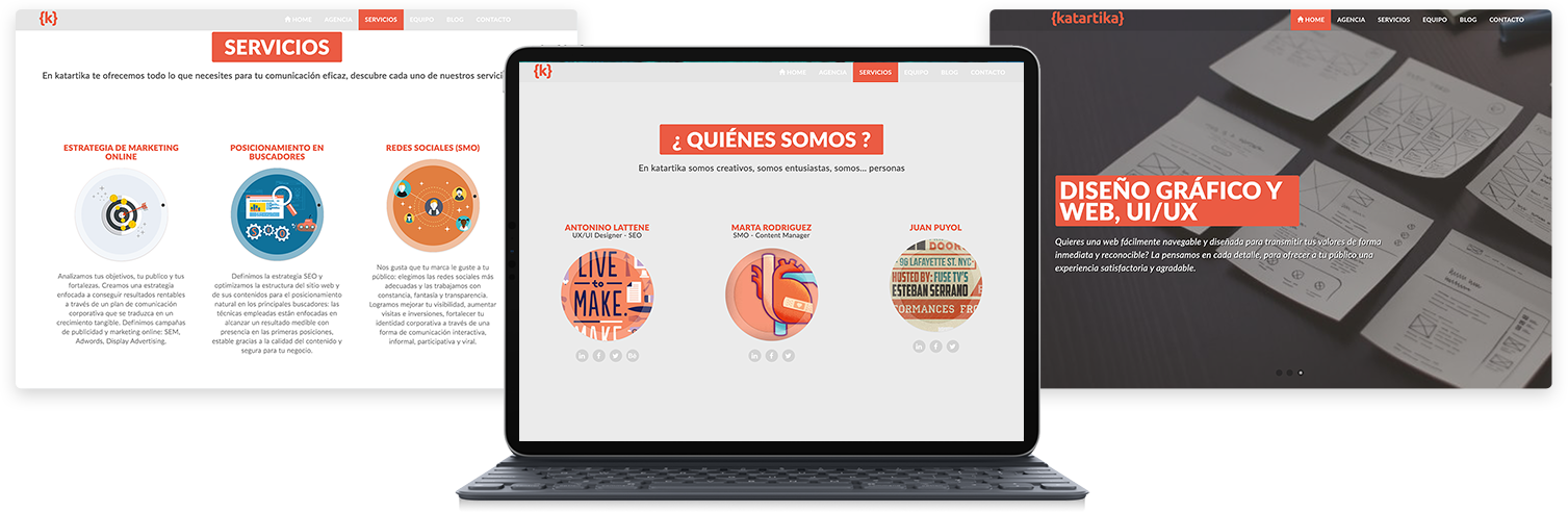 Katartika - UI and Front End project para una agencia de marketing en Barcelona